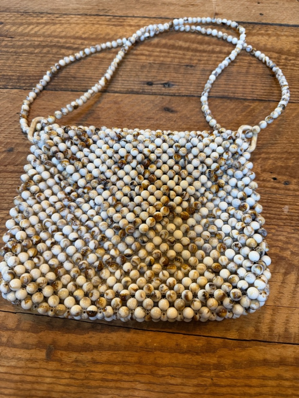Rachel Ashwell Anthropologie Marbled Beaded Boho Clutch Crossbody Shoulder Bag